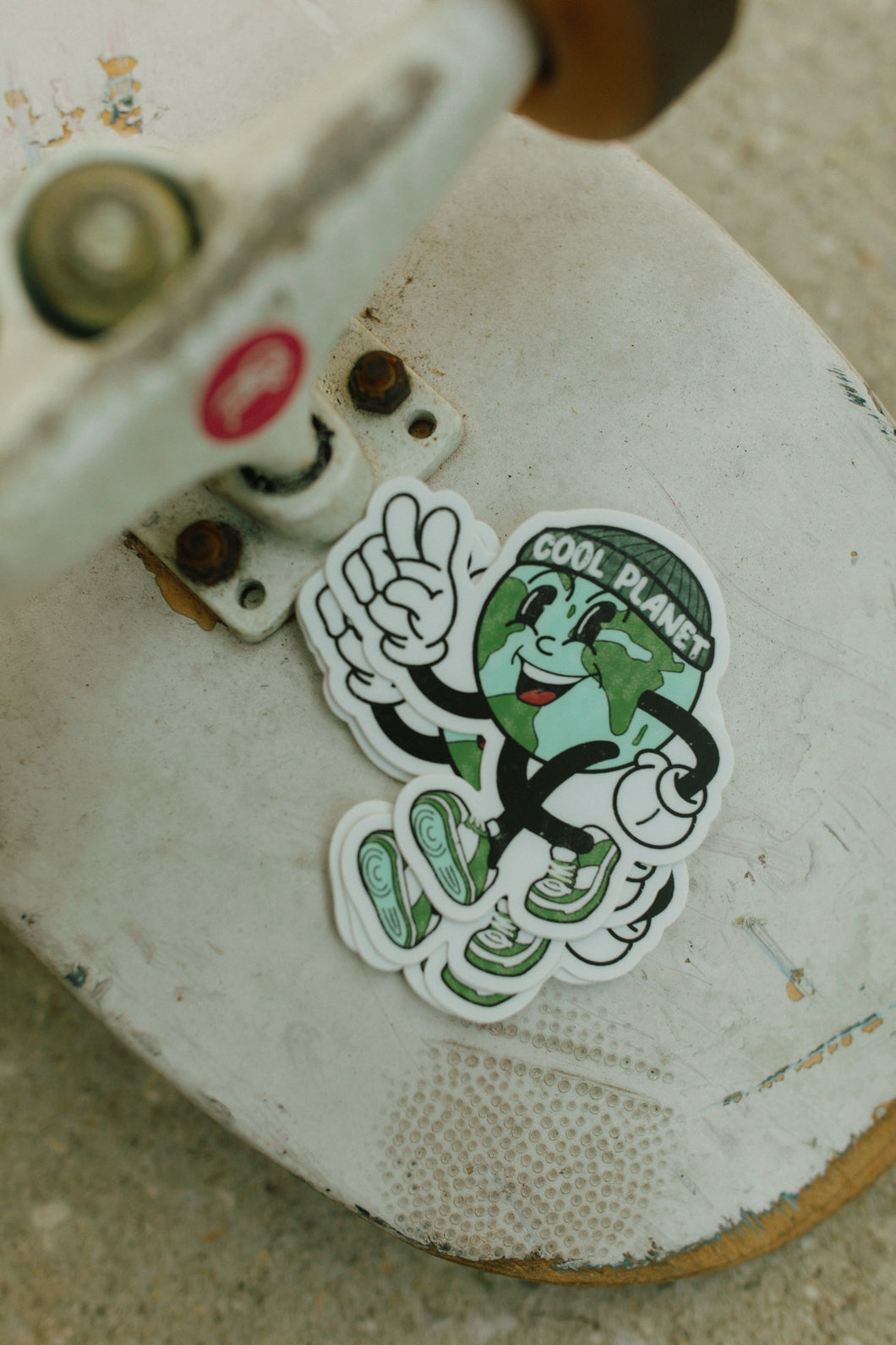 Earth dude with beanie sticker